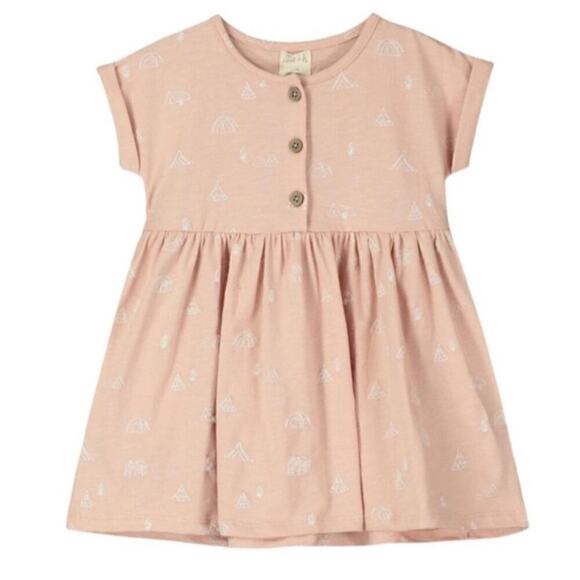 Ettie + H Girl Button Front Camping Print Dress 4y - Picture 1 of 7